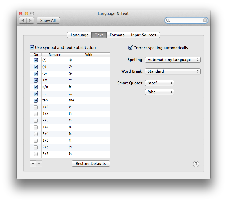 Os X Text Expansion